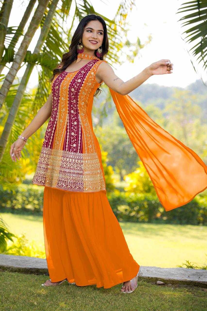 Georgette Sharara Salwar Suit - MYLUXURY LANE ENTERPRISE